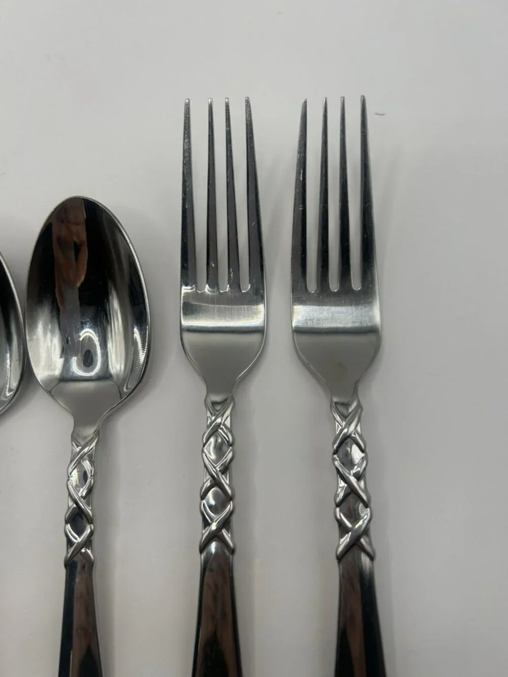 Gorham Ballet Ribbon Stainless Flatware 9 Pc Fork Spoon Knife Set Discontinued